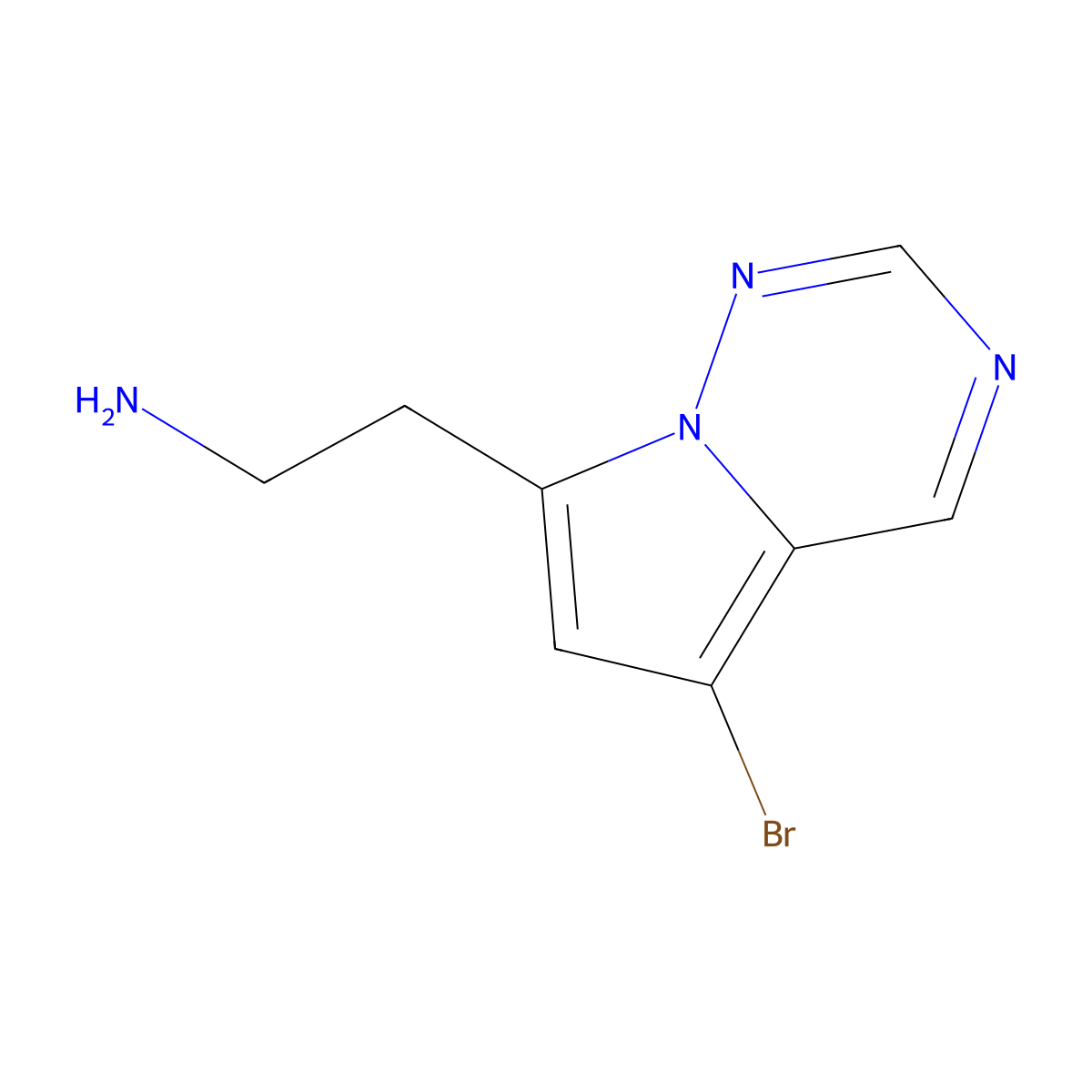 2-(5-Bromopyrrolo[2,1-f][1,2,4]triazin-7-yl)ethan-1-amine molecular structure, CAS 1781830-19-0