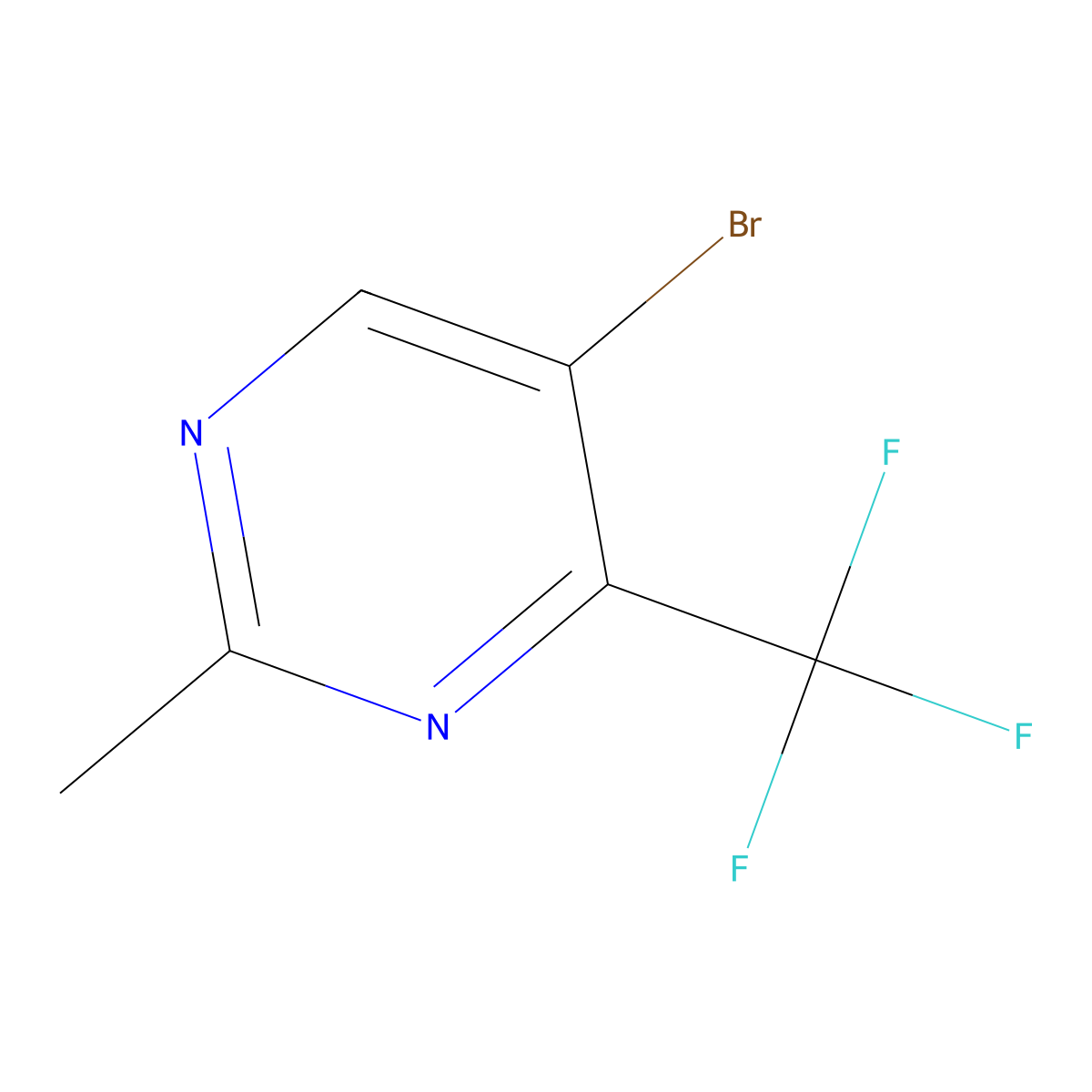 5-Bromo-2-methyl-4-(trifluoromethyl)pyrimidine molecular structure, CAS 1781830-29-2