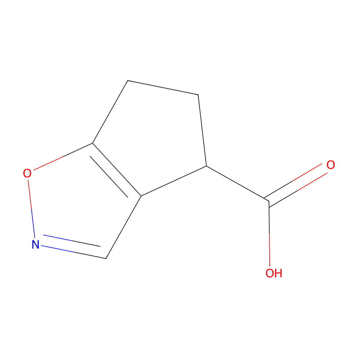 5,6-Dihydro-4H-cyclopenta[d]isoxazole-4-carboxylic acid molecular structure, CAS 1781830-36-1