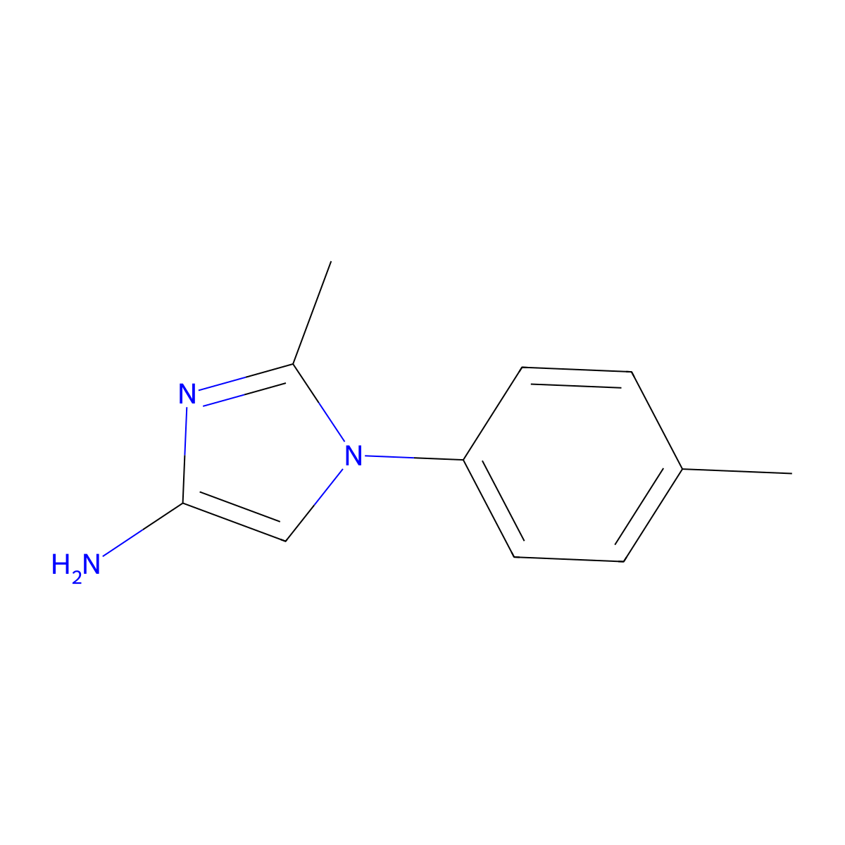 2-methyl-1-(p-tolyl)-1H-imidazol-4-amine molecular structure, CAS 1781831-60-4