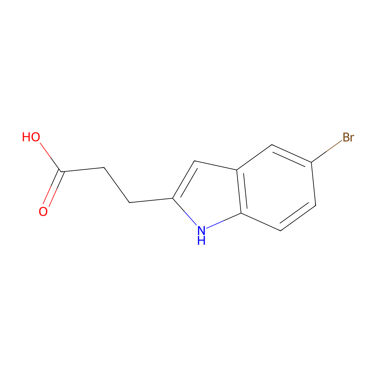 3-(5-bromo-1H-indol-2-yl)propanoic acid molecular structure, CAS 1781834-06-7