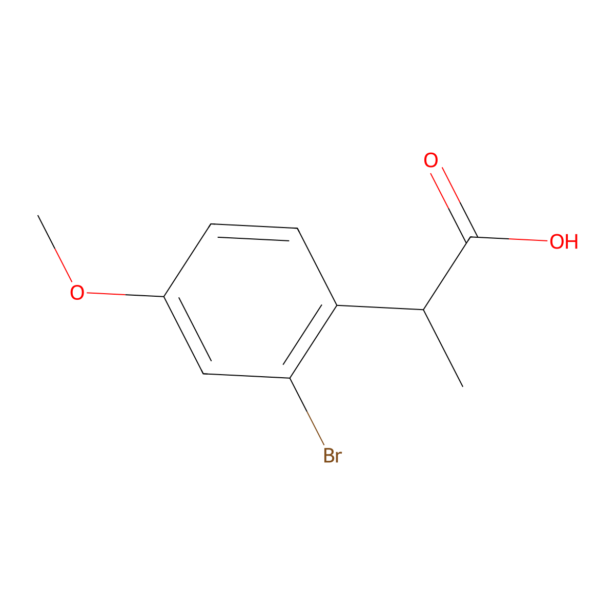 2-(2-Bromo-4-methoxyphenyl)propanoic acid molecular structure, CAS 1781840-51-4