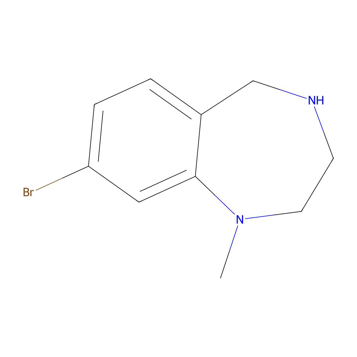 8-bromo-1-methyl-2,3,4,5-tetrahydro-1H-1,4-benzodiazepine molecular structure, CAS 1781844-70-9