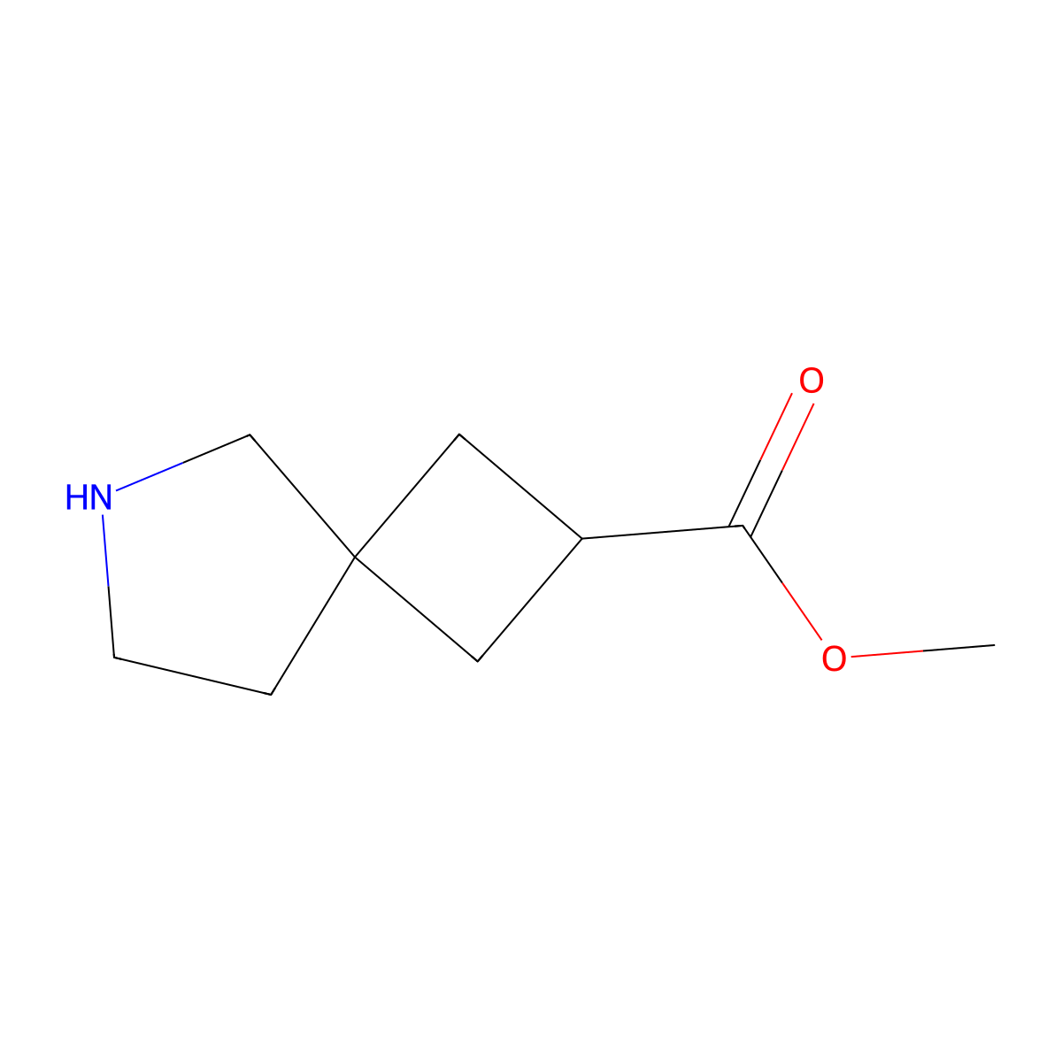 Methyl 6-azaspiro[3.4]octane-2-carboxylate molecular structure, CAS 1781845-97-3