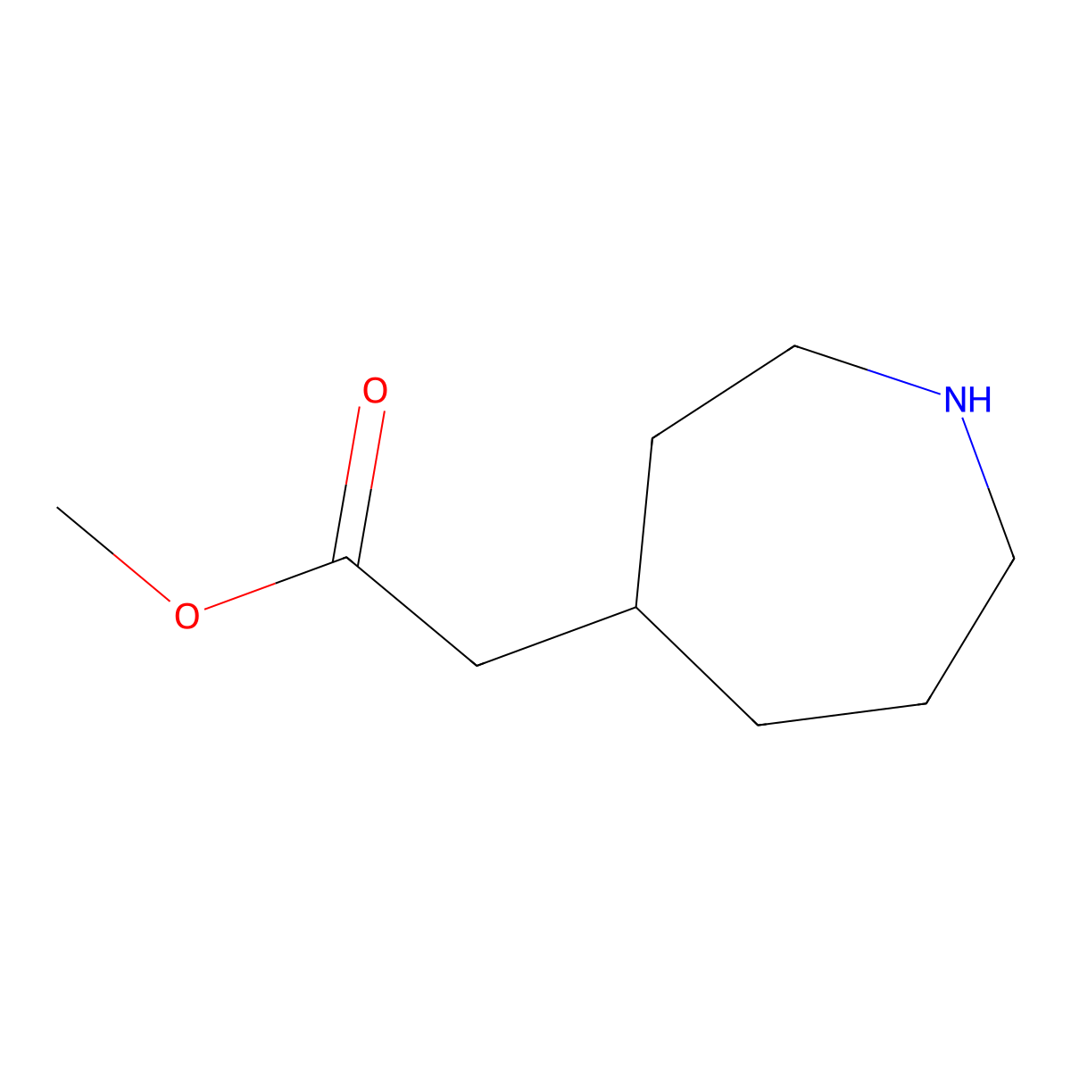 Methyl 2-(azepan-4-yl)acetate molecular structure, CAS 1781852-50-3