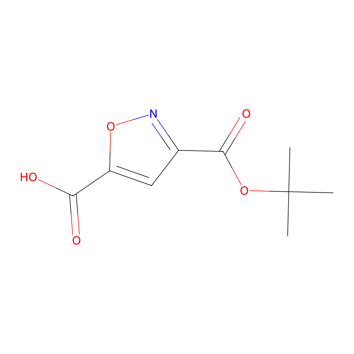 3-[(tert-Butoxy)carbonyl]-1,2-oxazole-5-carboxylic acid molecular structure, CAS 1781855-23-9