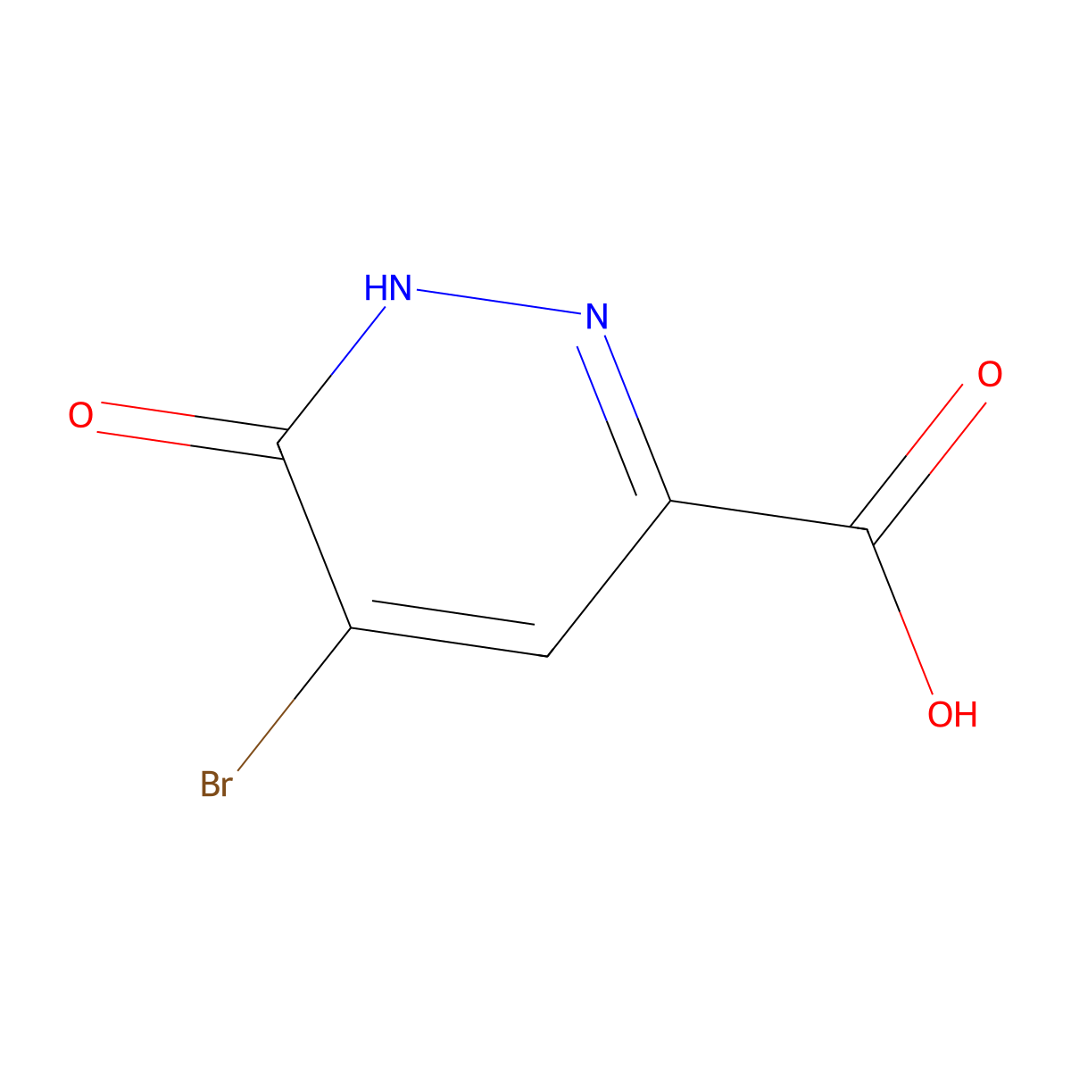 5-Bromo-6-oxo-1,6-dihydropyridazine-3-carboxylic acid molecular structure, CAS 1781856-45-8