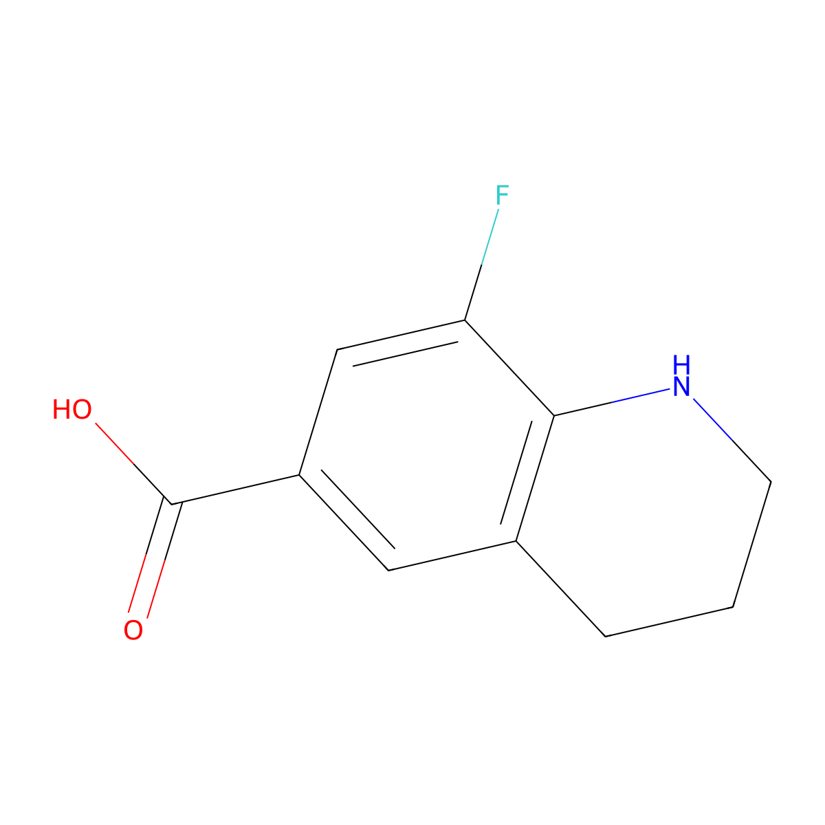 8-Fluoro-1,2,3,4-tetrahydroquinoline-6-carboxylic acid molecular structure, CAS 1781857-64-4