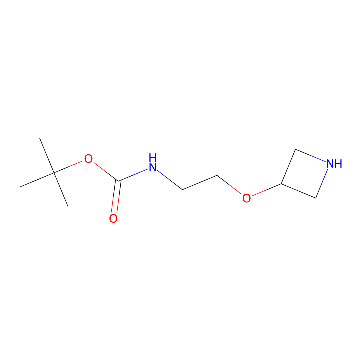 tert-butyl N-[2-(azetidin-3-yloxy)ethyl]carbamate molecular structure, CAS 1781859-31-1