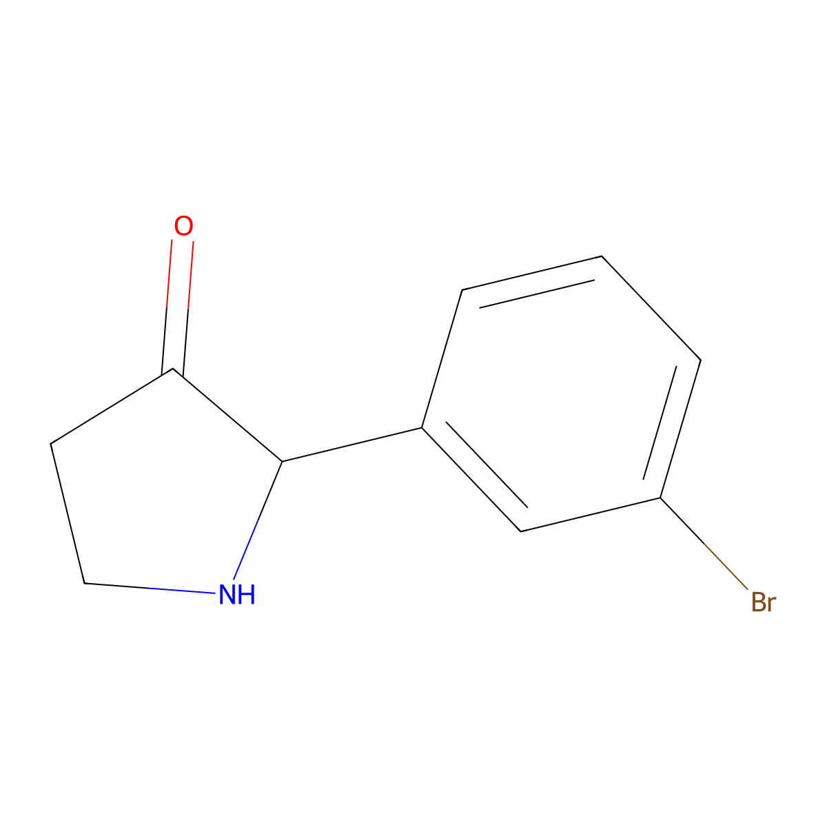2-(3-Bromophenyl)pyrrolidin-3-one molecular structure, CAS 1781859-86-6