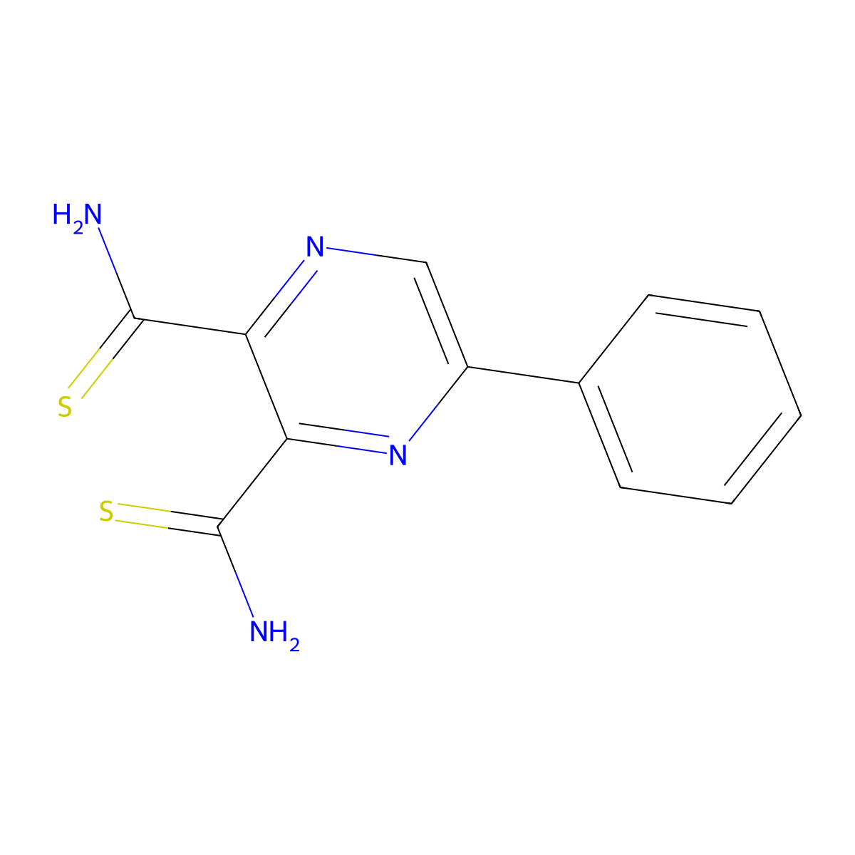 5-Phenylpyrazine-2,3-dithiocarboxamide molecular structure, CAS 1781864-38-7