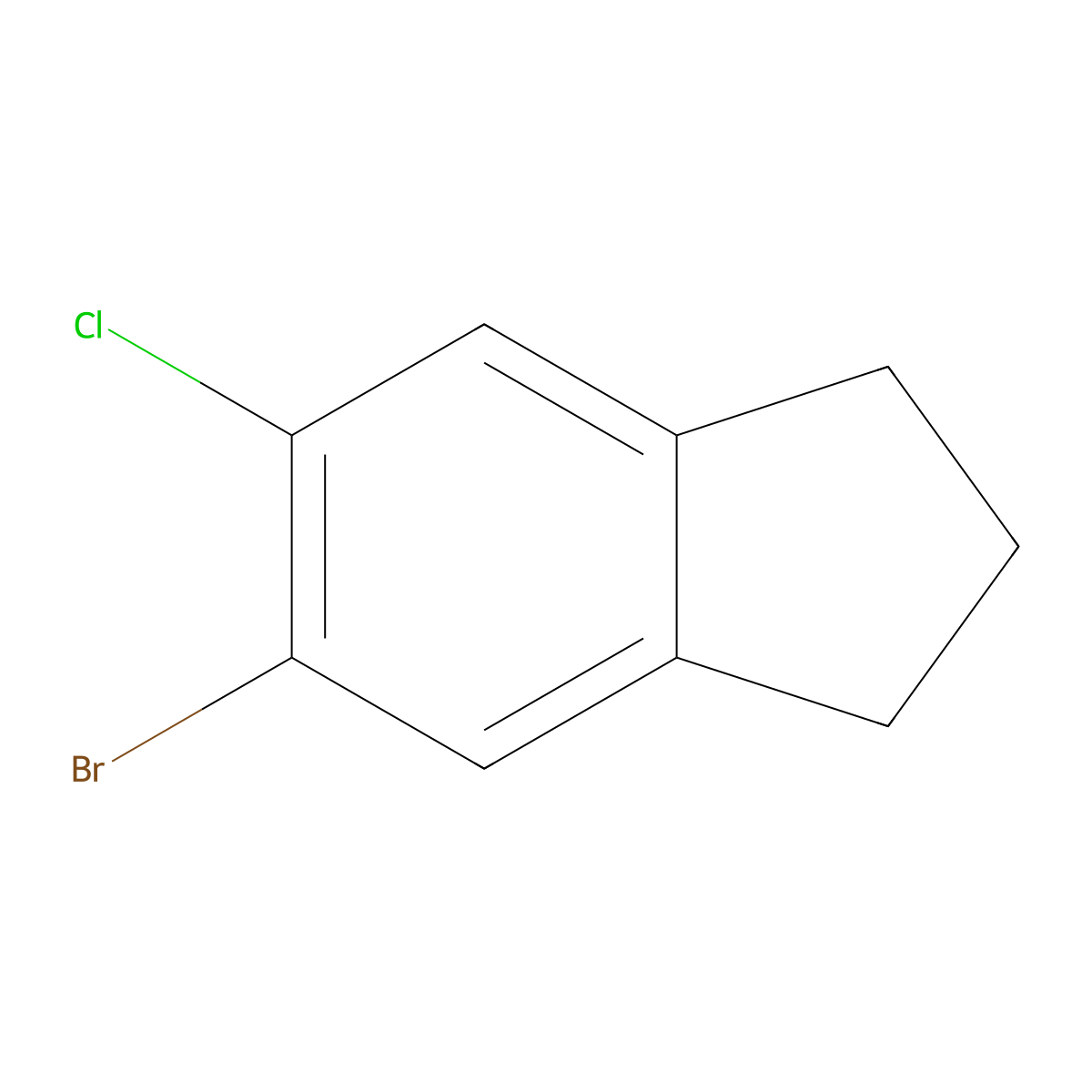 5-bromo-6-chloro-2,3-dihydro-1H-indene molecular structure, CAS 1781866-76-9