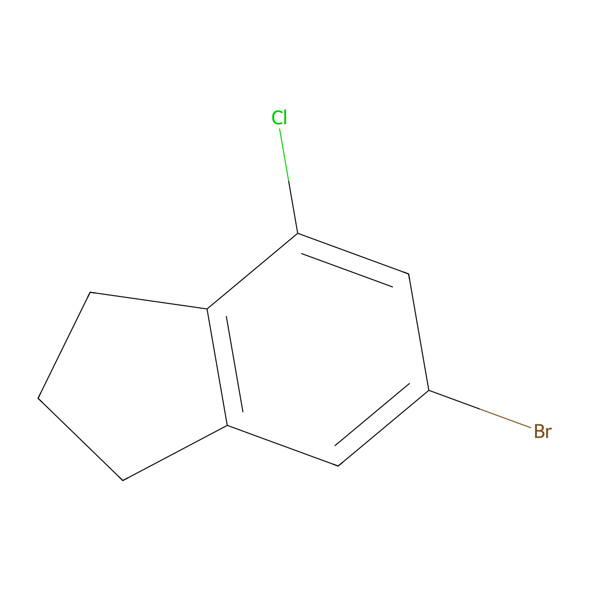 6-bromo-4-chloro-2,3-dihydro-1H-indene molecular structure, CAS 1781866-93-0