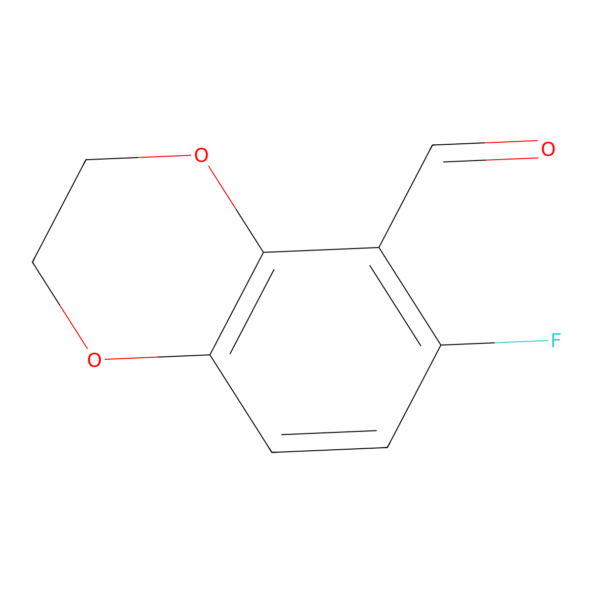 6-Fluoro-2,3-dihydro-1,4-benzodioxine-5-carbaldehyde molecular structure, CAS 1781868-42-5