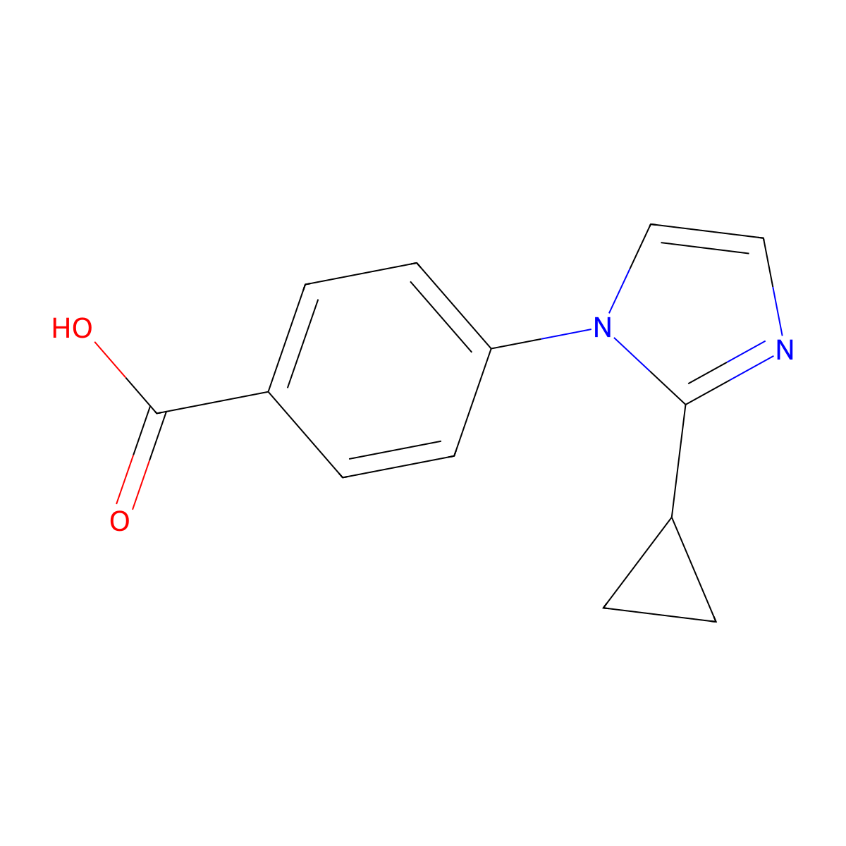 4-(2-cyclopropyl-1H-imidazol-1-yl)benzoic acid molecular structure, CAS 1781870-75-4