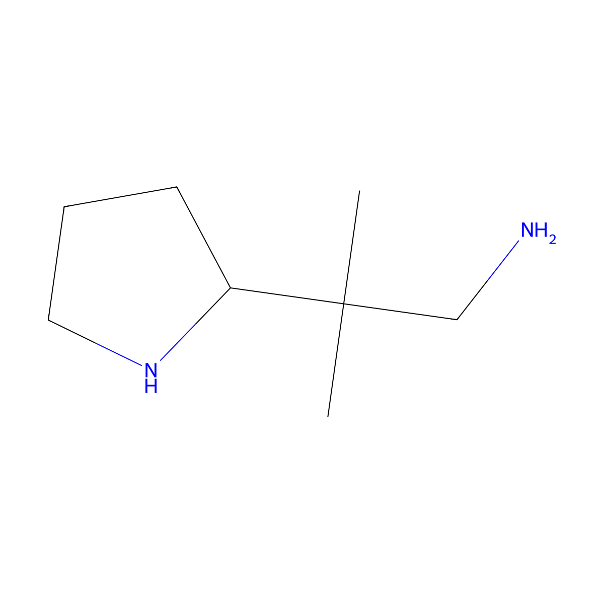 2-Methyl-2-(pyrrolidin-2-yl)propan-1-amine molecular structure, CAS 1781871-94-0