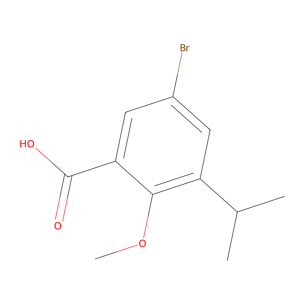 5-Bromo-3-isopropyl-2-methoxybenzoic acid molecular structure, CAS 1781875-61-3
