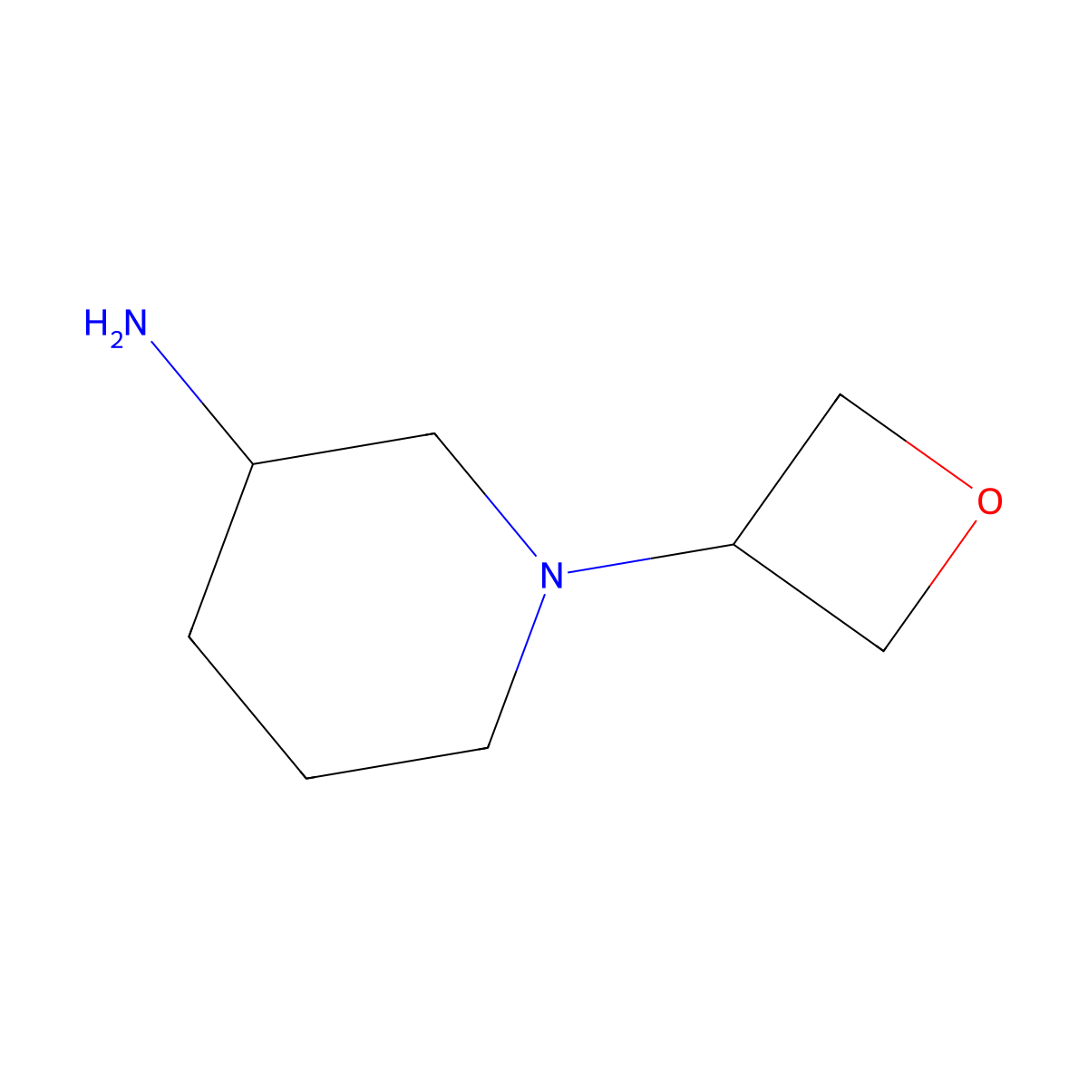 1-(Oxetan-3-yl)piperidin-3-amine molecular structure, CAS 1781876-59-2
