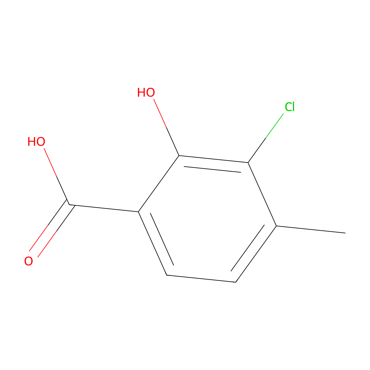 3-Chloro-2-hydroxy-4-methylbenzoic acid molecular structure, CAS 1781878-36-1