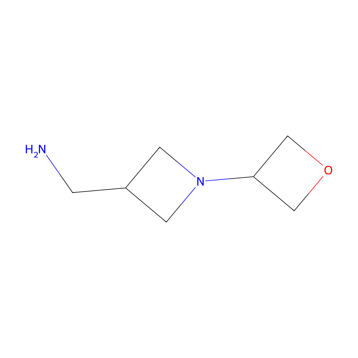 (1-(Oxetan-3-yl)azetidin-3-yl)methanamine molecular structure, CAS 1781878-71-4