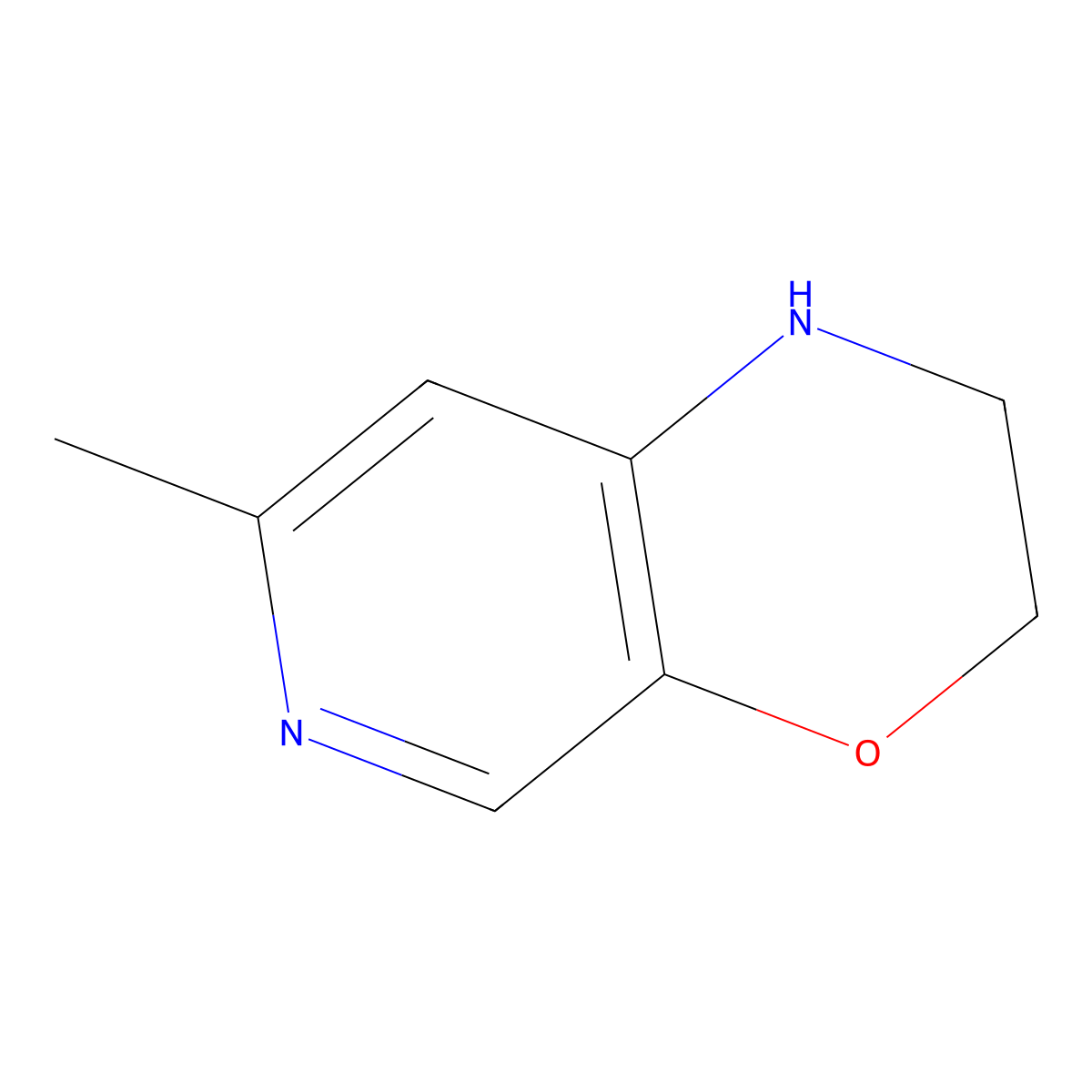 7-methyl-1H,2H,3H-pyrido[3,4-b][1,4]oxazine molecular structure, CAS 1781879-11-5