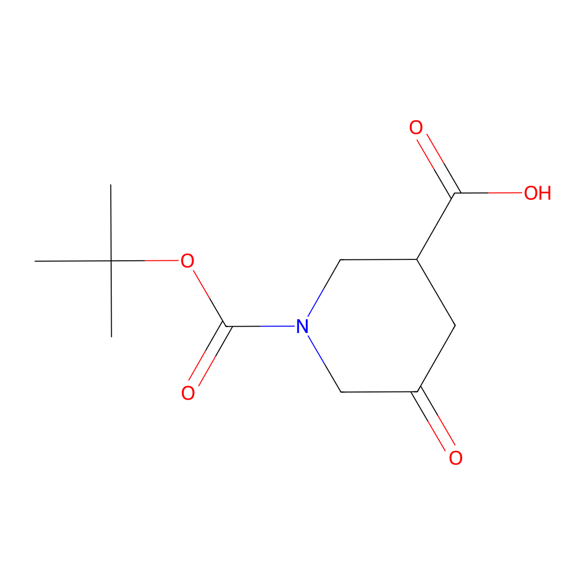 1-((Tert-butoxy)carbonyl)-5-oxopiperidine-3-carboxylic acid molecular structure, CAS 1781879-43-3