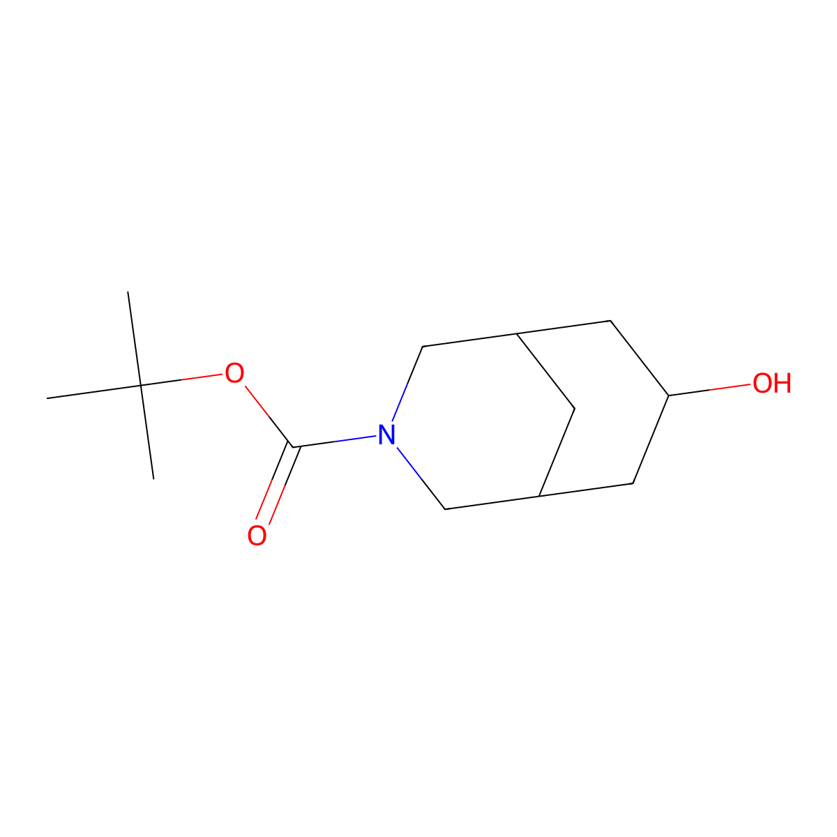 Tert-butyl 7-hydroxy-3-azabicyclo[3.3.1]nonane-3-carboxylate molecular structure, CAS 1781882-07-2