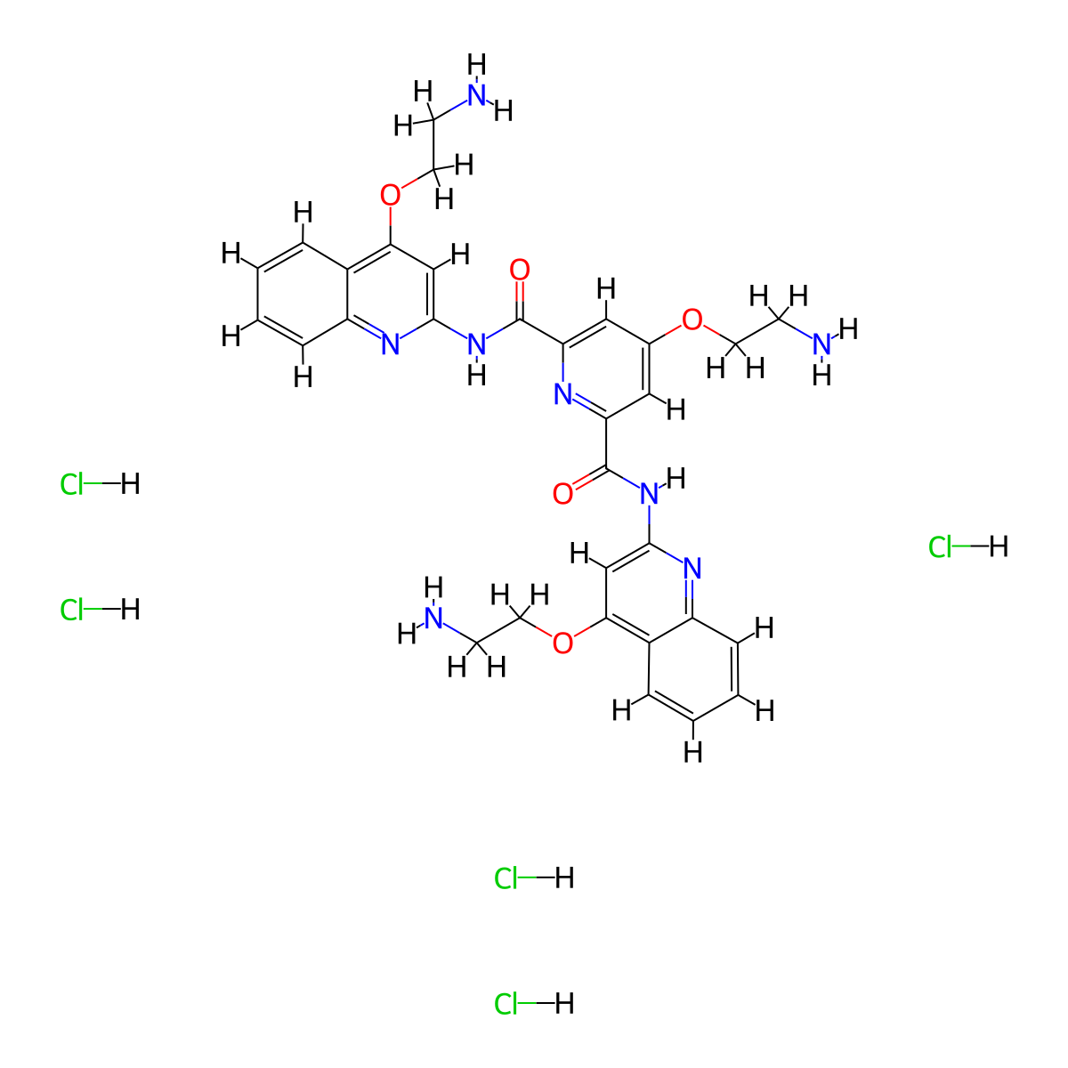 Pyridostatin hydrochloride molecular structure, CAS 1781882-65-2