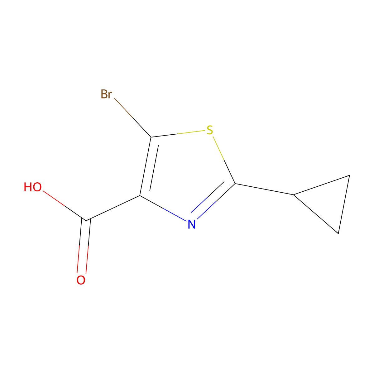 5-Bromo-2-cyclopropyl-1,3-thiazole-4-carboxylic acid molecular structure, CAS 1781884-73-8