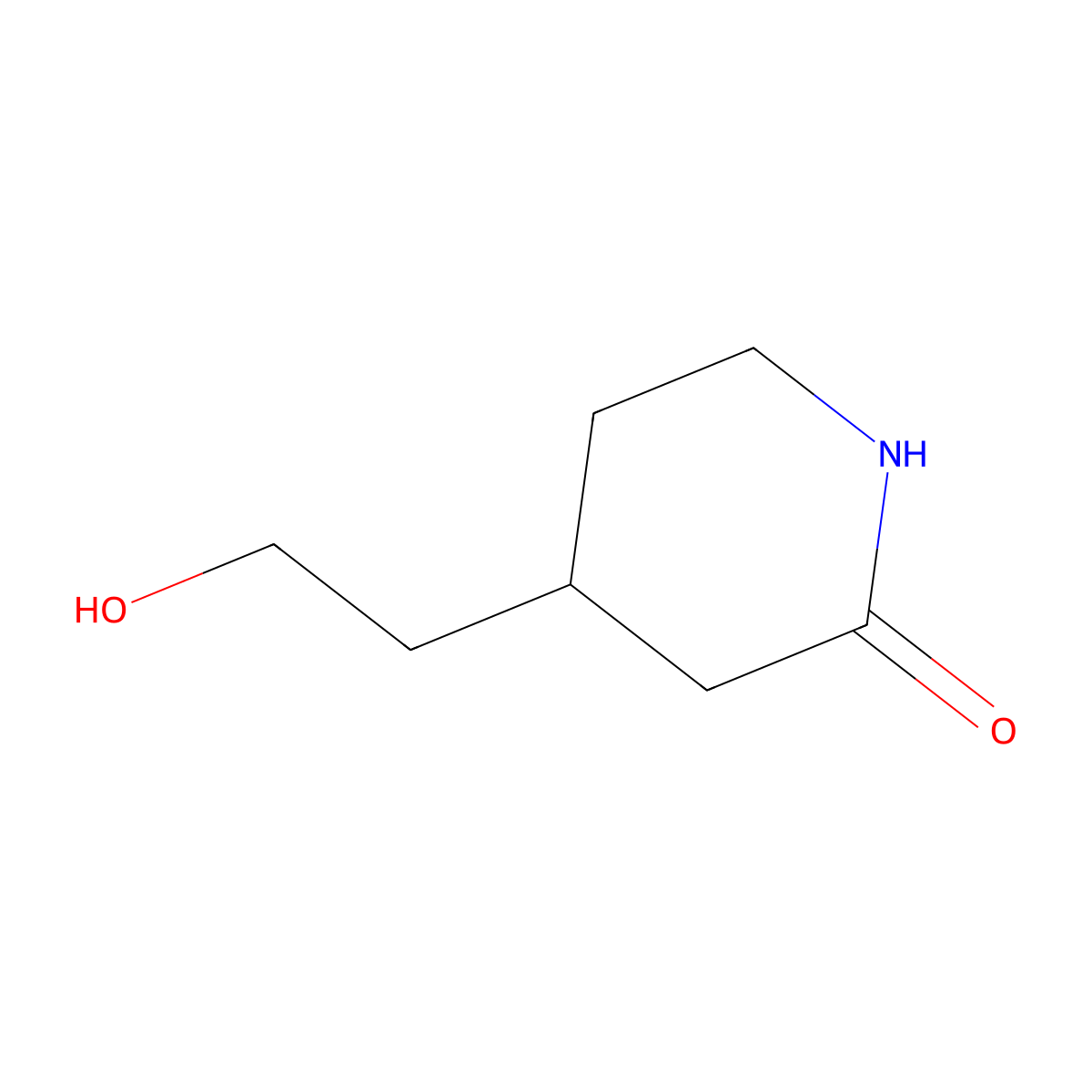 4-(2-Hydroxyethyl)piperidin-2-one molecular structure, CAS 1781891-30-2