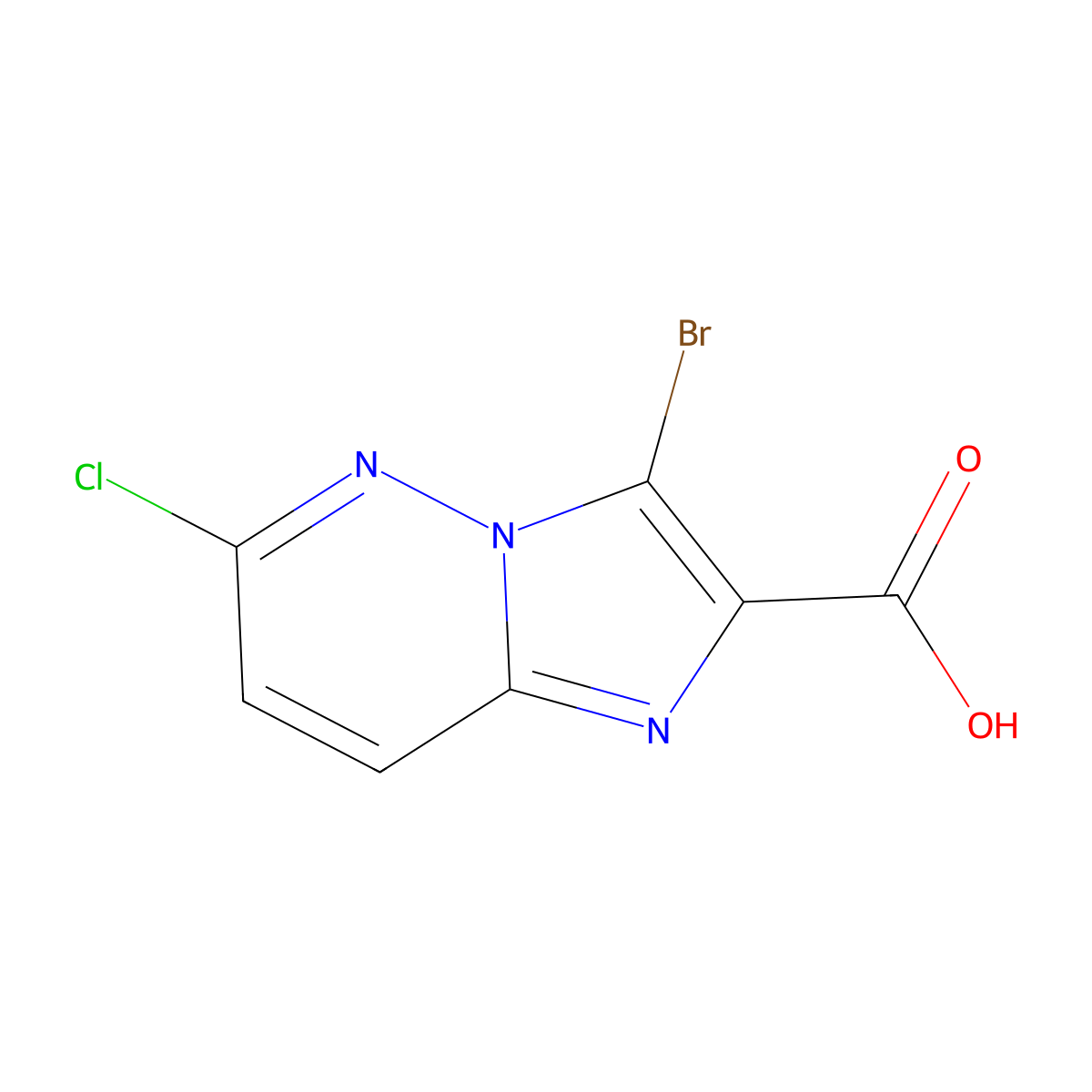 3-Bromo-6-chloroimidazo[1,2-b]pyridazine-2-carboxylic acid molecular structure, CAS 1781893-38-6