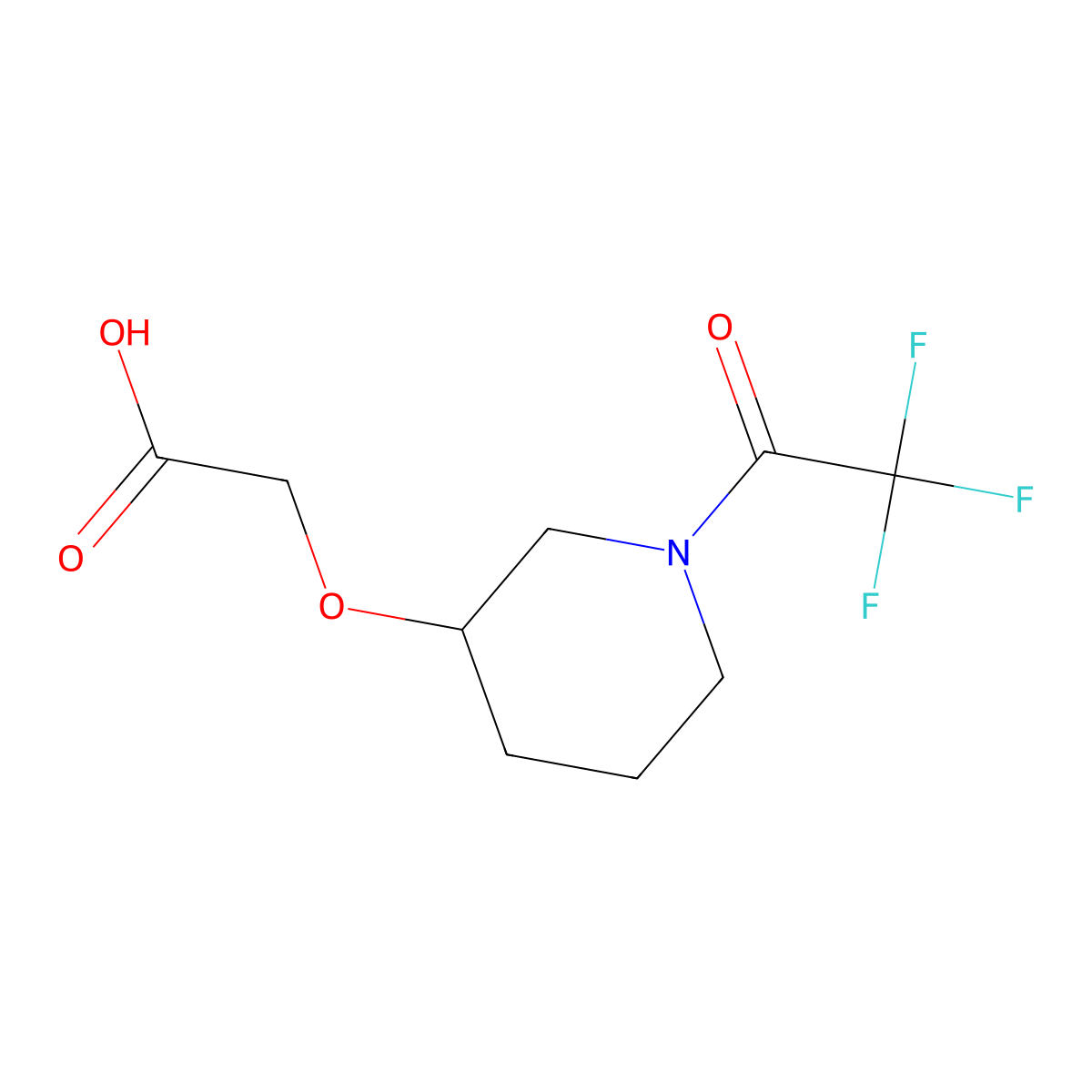2-{[1-(Trifluoroacetyl)piperidin-3-yl]oxy}acetic acid molecular structure, CAS 1781894-61-8