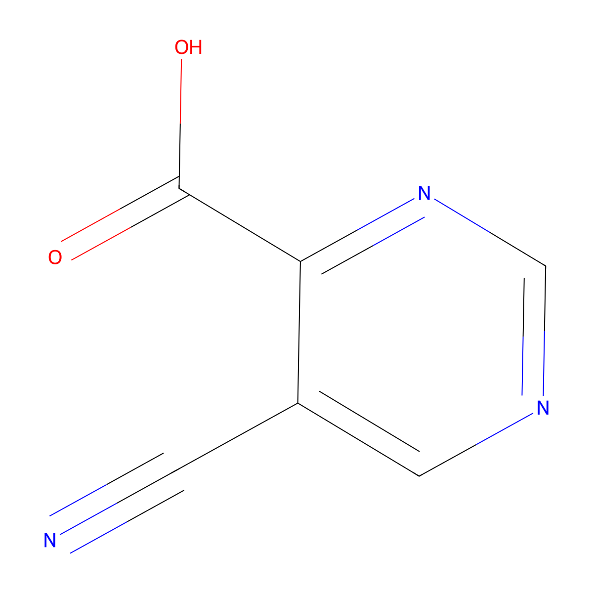 5-Cyanopyrimidine-4-carboxylic acid molecular structure, CAS 1781895-01-9