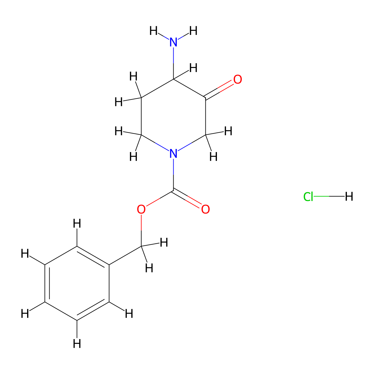 Benzyl 4-amino-3-oxopiperidine-1-carboxylate;hydrochloride molecular structure, CAS 1781896-10-3