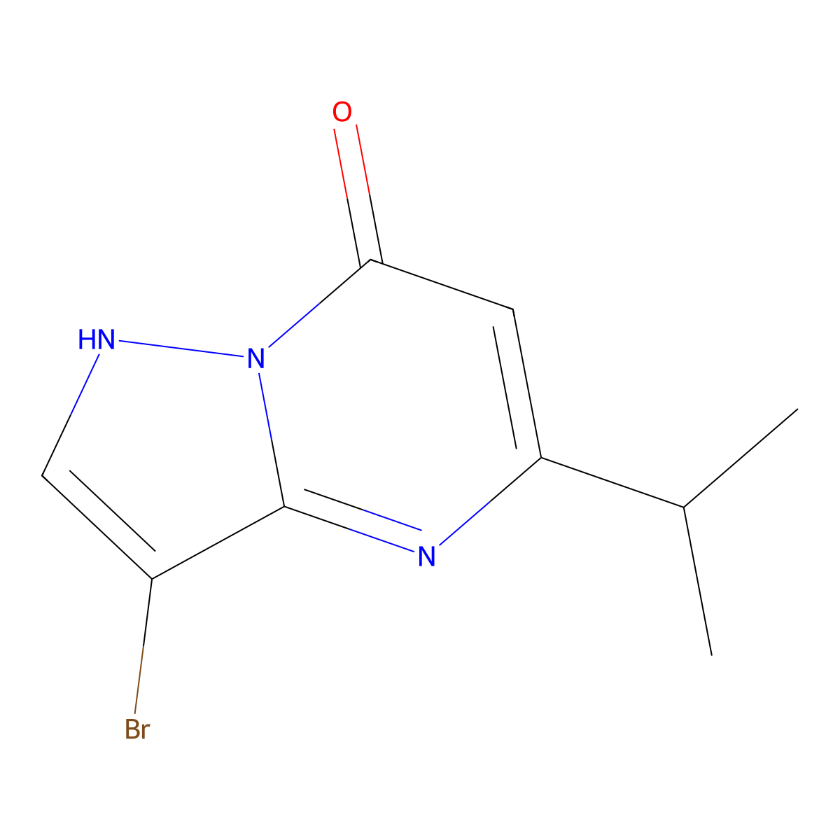 3-bromo-5-(propan-2-yl)-4H,7H-pyrazolo[1,5-a]pyrimidin-7-one molecular structure, CAS 1781896-89-6