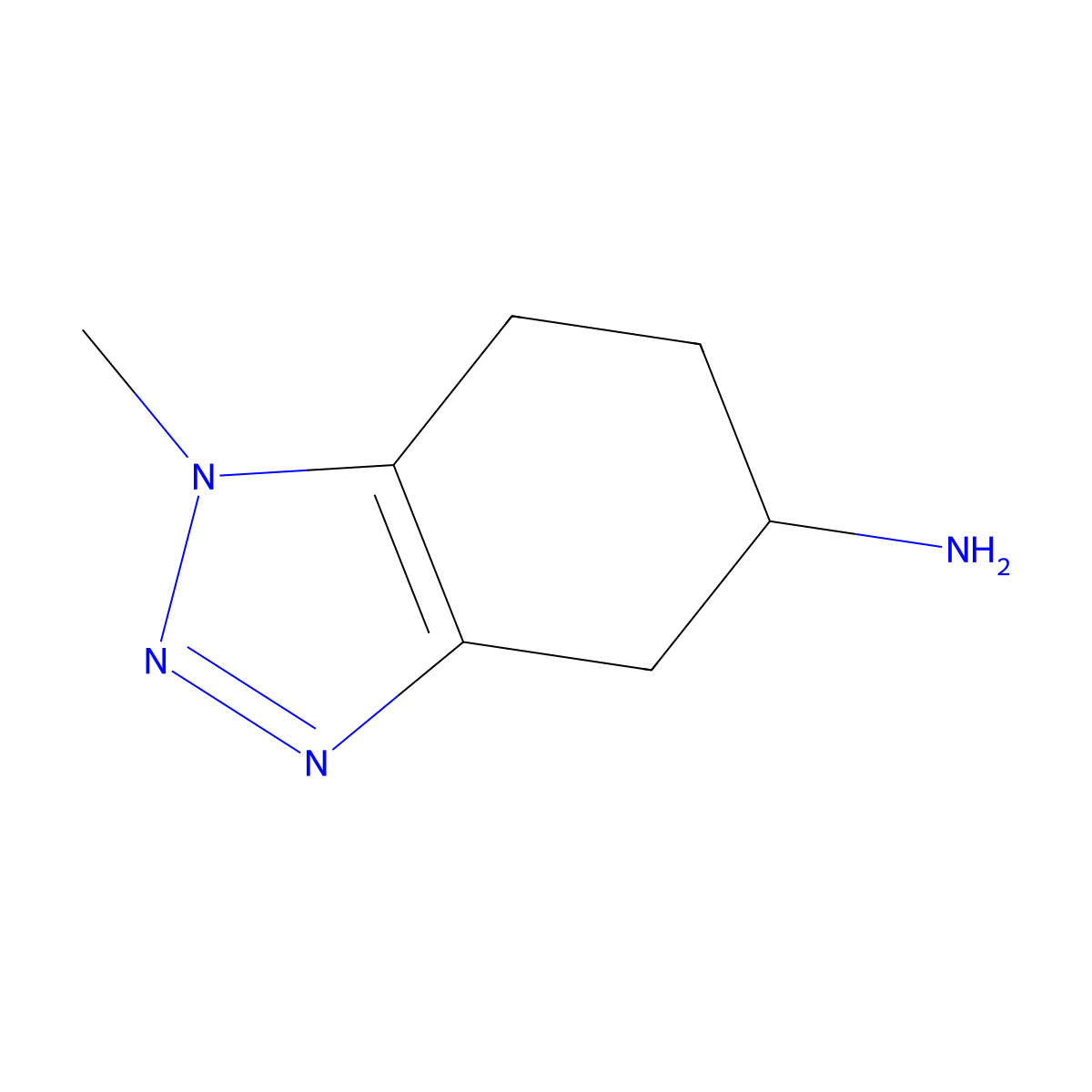 1-methyl-4,5,6,7-tetrahydro-1H-1,2,3-benzotriazol-5-amine molecular structure, CAS 1781899-23-7