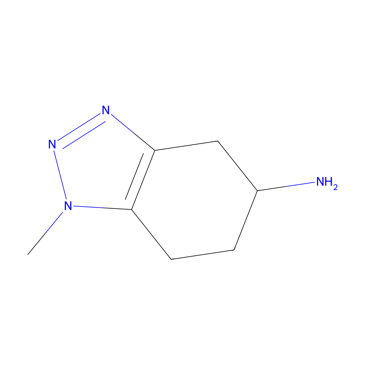 1-methyl-4,5,6,7-tetrahydro-1H-1,2,3-benzotriazol-5-amine molecular structure, CAS 1781899-23-7