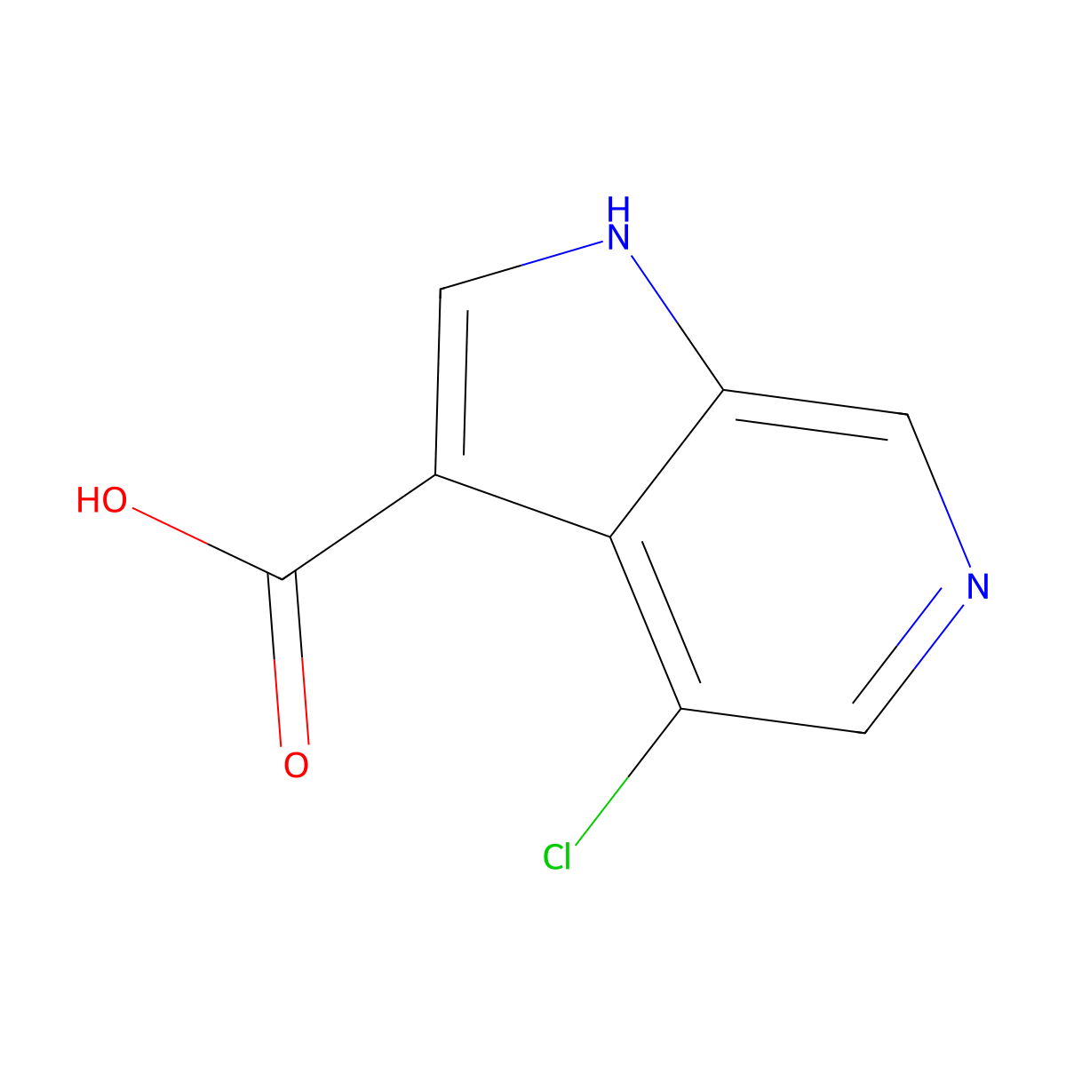 4-chloro-1H-pyrrolo[2,3-c]pyridine-3-carboxylic acid molecular structure, CAS 1781899-30-6