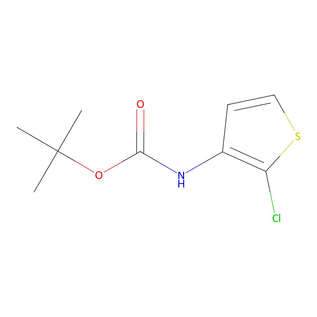 tert-butyl N-(2-chlorothiophen-3-yl)carbamate molecular structure, CAS 1781900-10-4