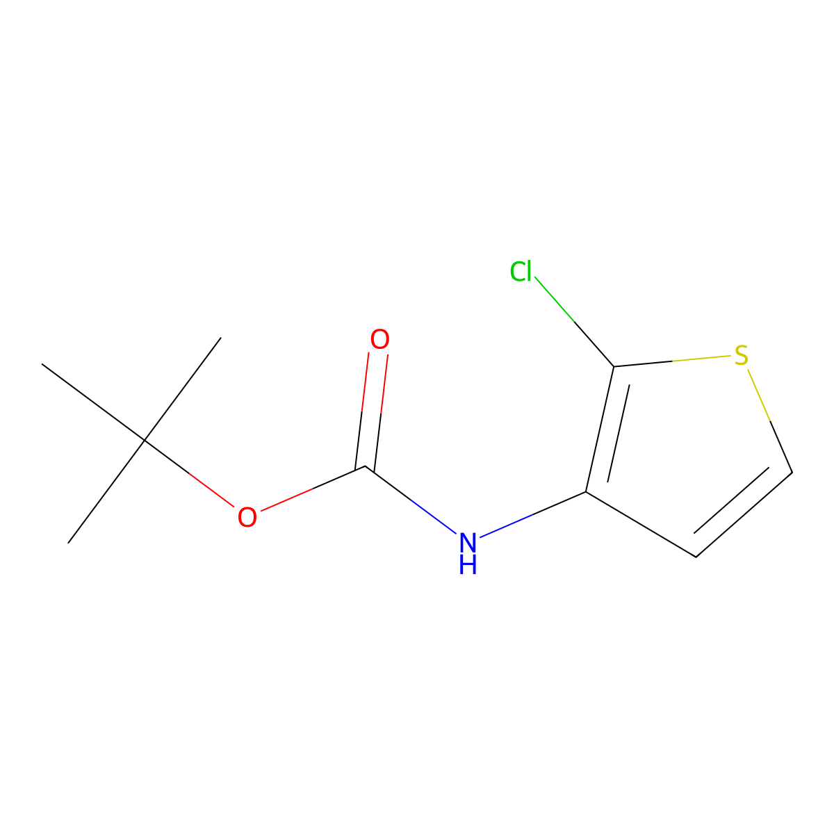 tert-butyl N-(2-chlorothiophen-3-yl)carbamate molecular structure, CAS 1781900-10-4