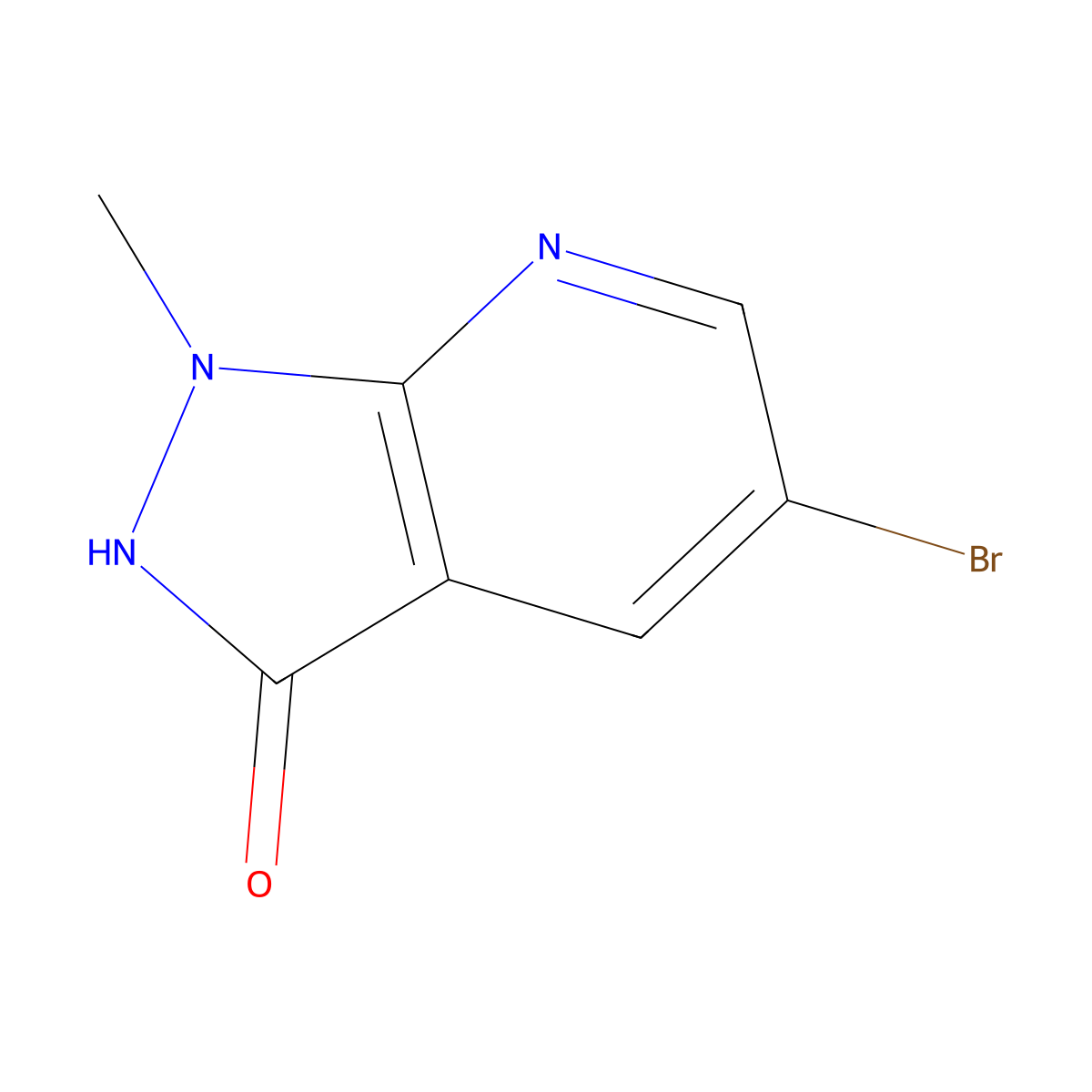 5-bromo-1-methyl-1H,2H,3H-pyrazolo(3,4-b)pyridin-3-one molecular structure, CAS 1781902-24-6