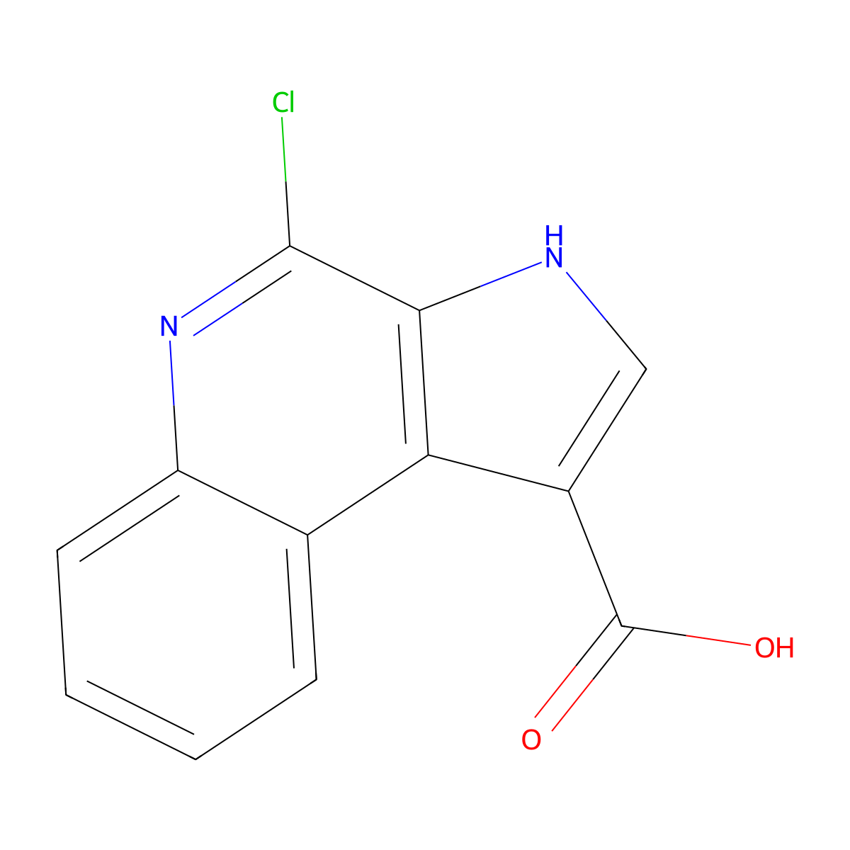 4-chloro-3H-pyrrolo(2,3-c)quinoline-1-carboxylic acid molecular structure, CAS 1781914-23-5