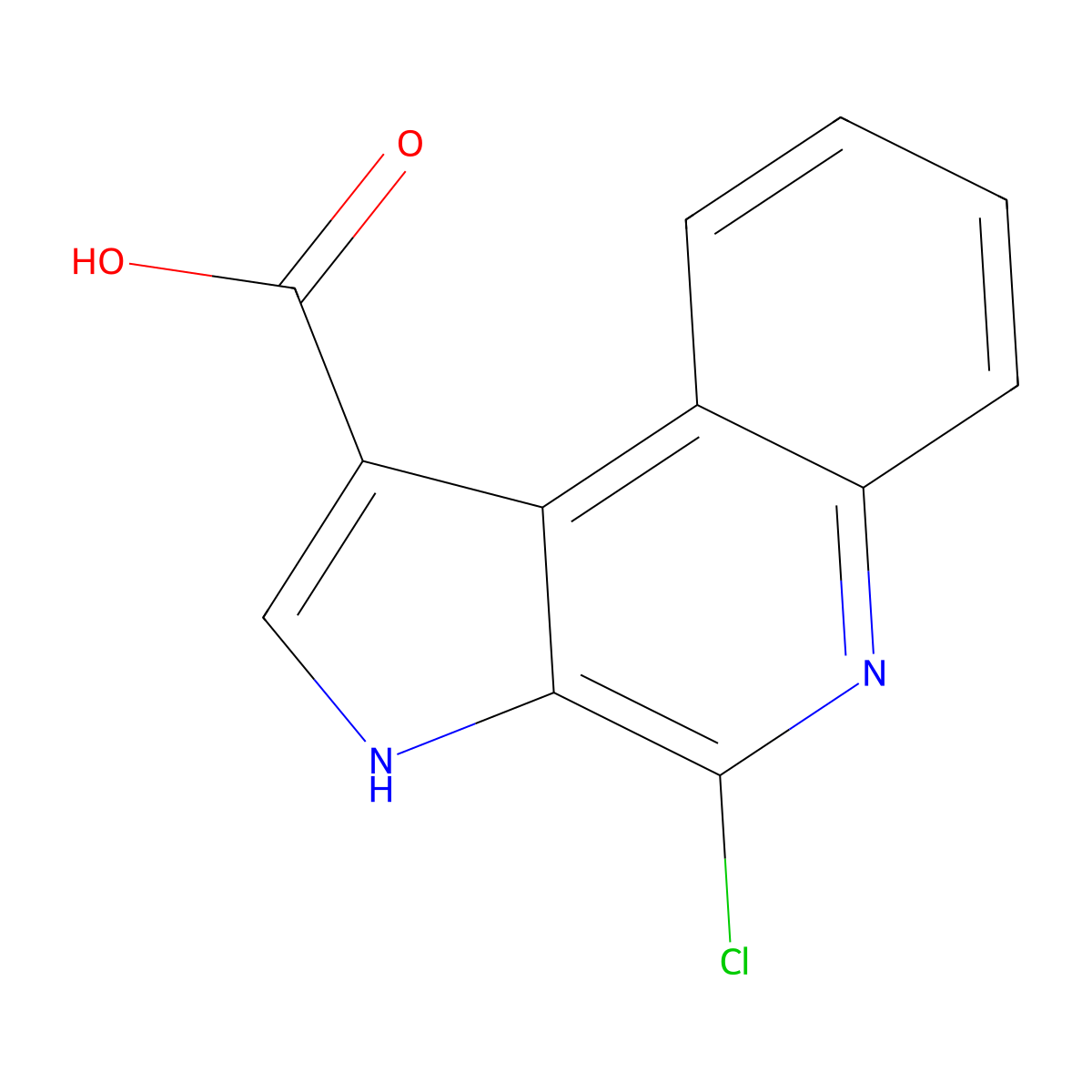 4-chloro-3H-pyrrolo(2,3-c)quinoline-1-carboxylic acid molecular structure, CAS 1781914-23-5