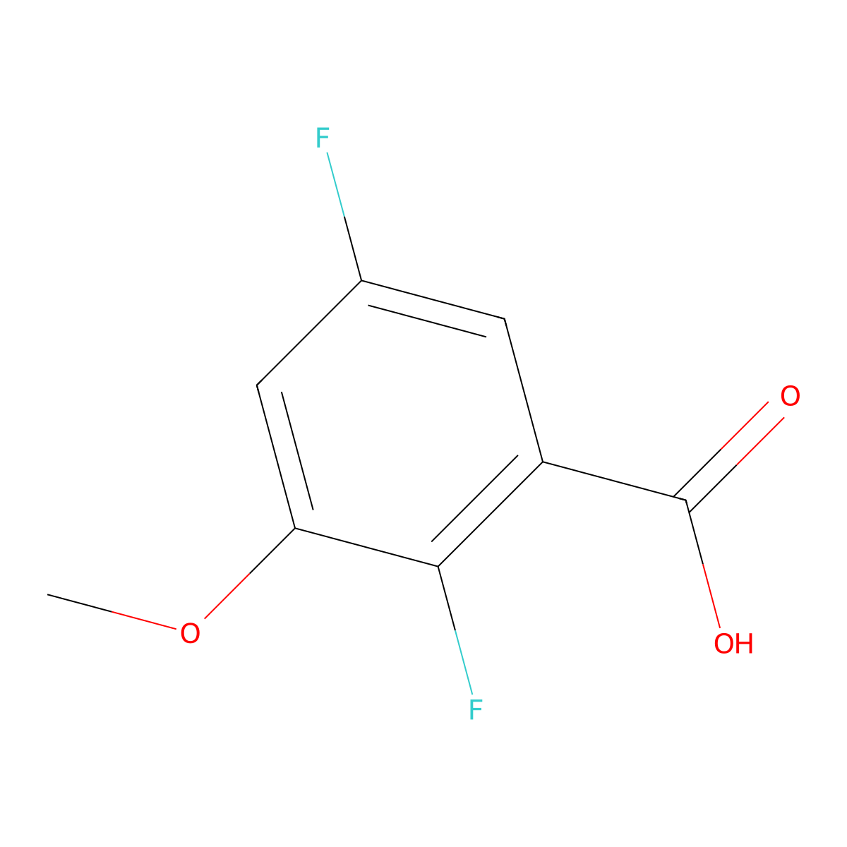 2,5-Difluoro-3-methoxybenzoic acid molecular structure, CAS 1781915-09-0