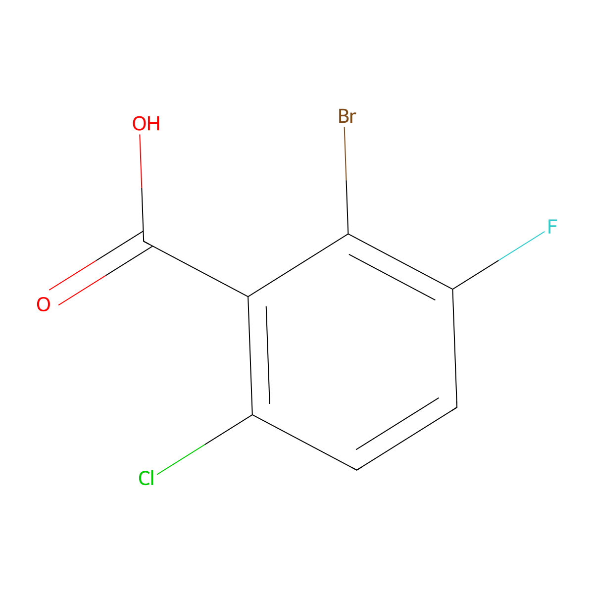 2-Bromo-6-chloro-3-fluorobenzoic acid molecular structure, CAS 1781926-06-4