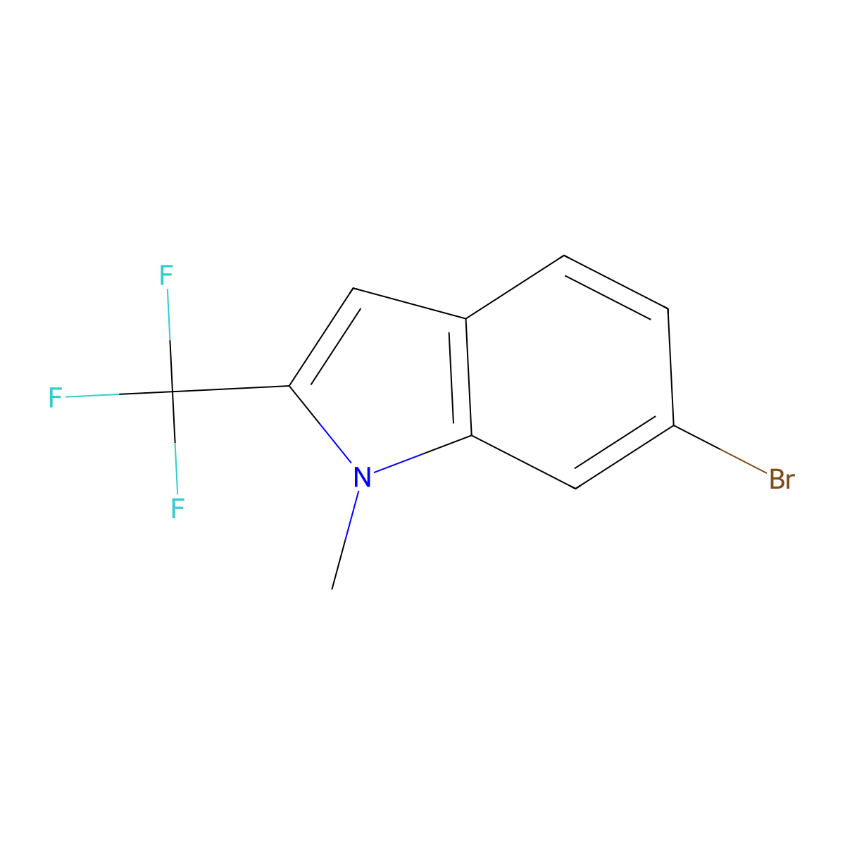 6-bromo-1-methyl-2-(trifluoromethyl)-1H-indole molecular structure, CAS 1781928-29-7