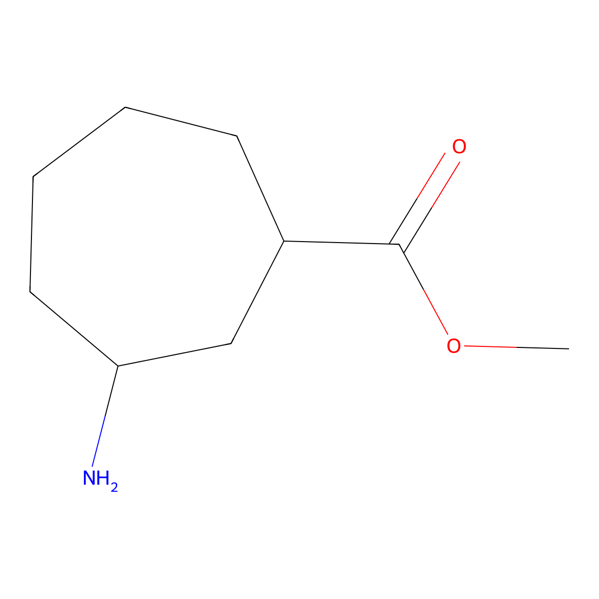 3-Amino-cycloheptanecarboxylic acid methyl ester molecular structure, CAS 1781931-45-0