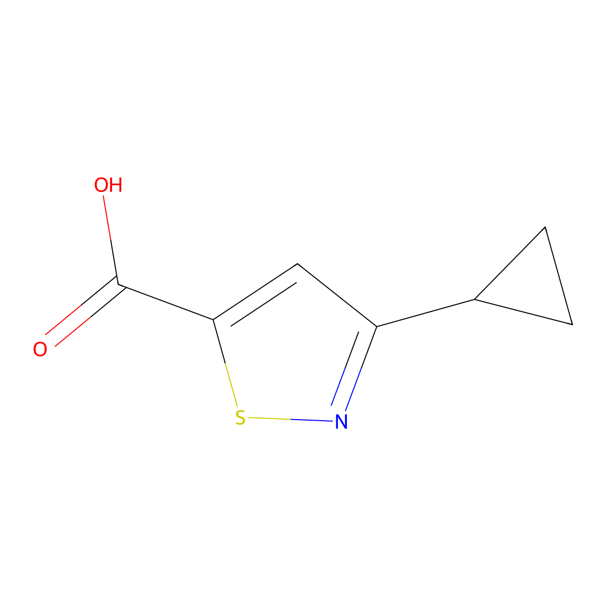3-Cyclopropylisothiazole-5-carboxylic acid molecular structure, CAS 1781933-78-5