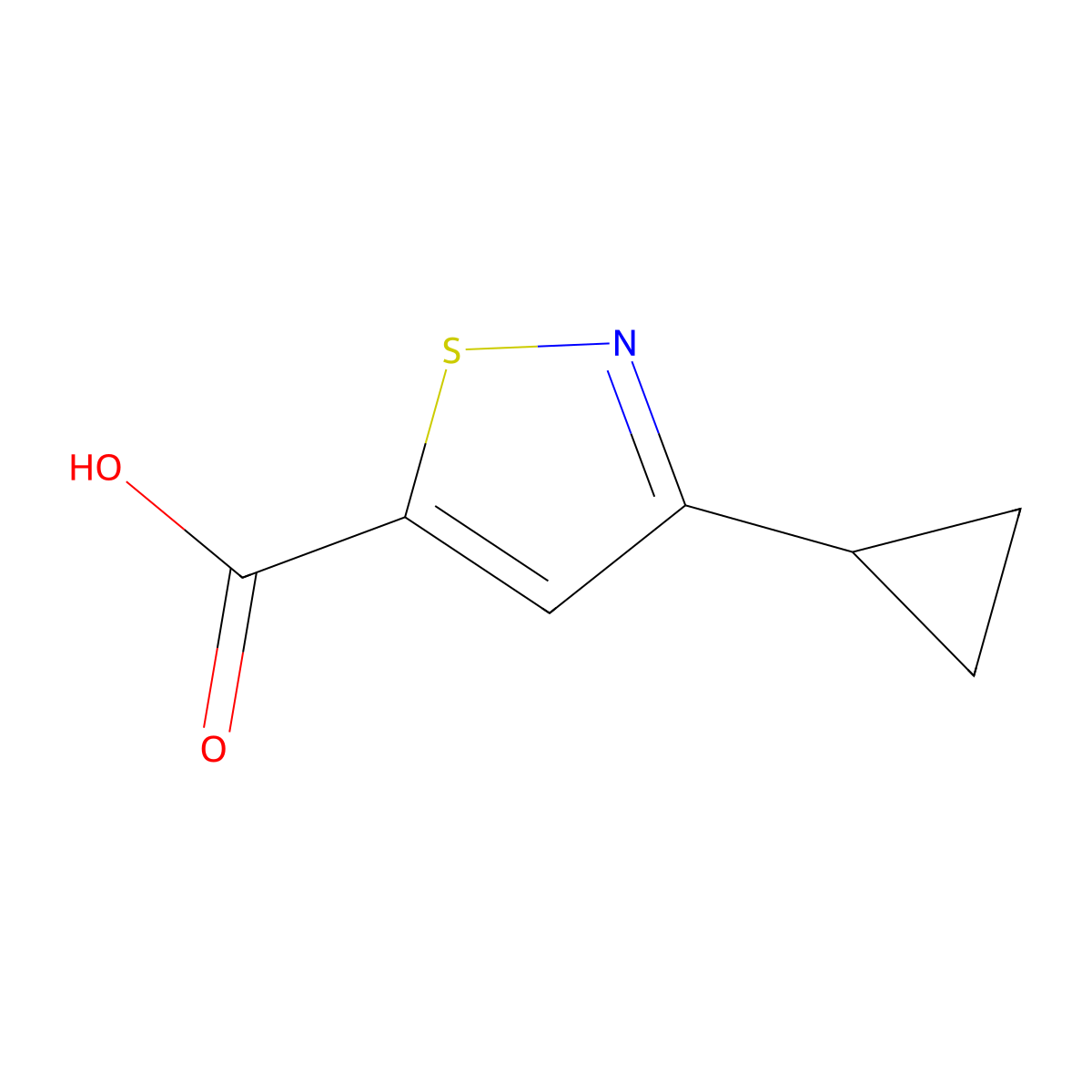 3-Cyclopropylisothiazole-5-carboxylic acid molecular structure, CAS 1781933-78-5