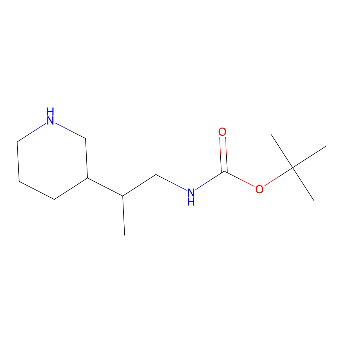 tert-butyl N-[2-(piperidin-3-yl)propyl]carbamate molecular structure, CAS 1781935-77-0
